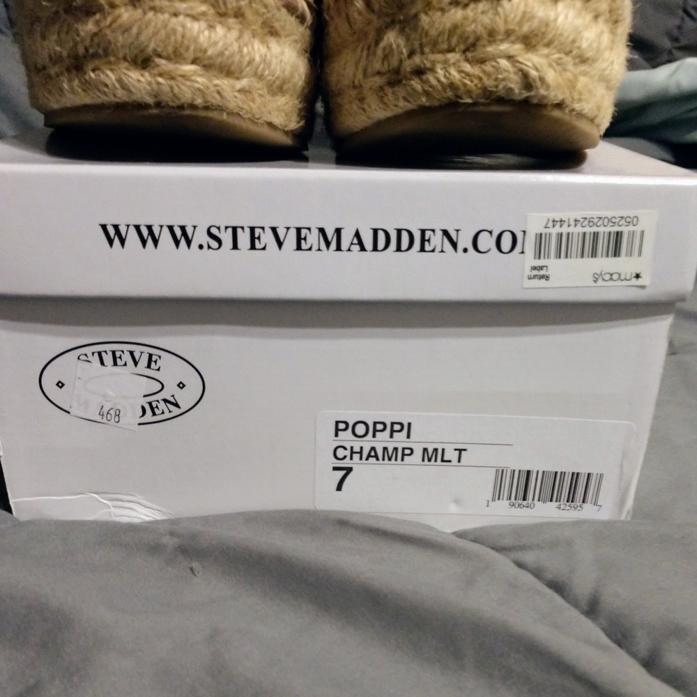 $⬇️ 🦋 Steve Madden Champagne Espadrilles Sz 7 🦋 - Picture 4 of 8